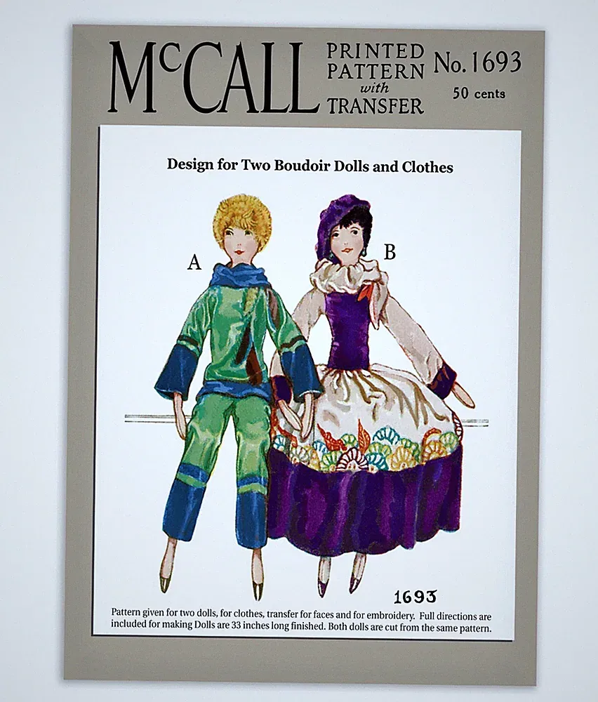 Boudoir French Bed Doll and Clothes 1693 McCaLL s Sewing Pattern France Antique