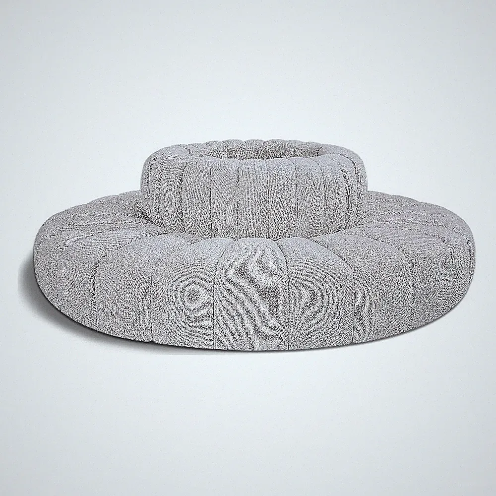 Bowery Hill Contemporary Grey Boucle Fabric Modular Sectional
