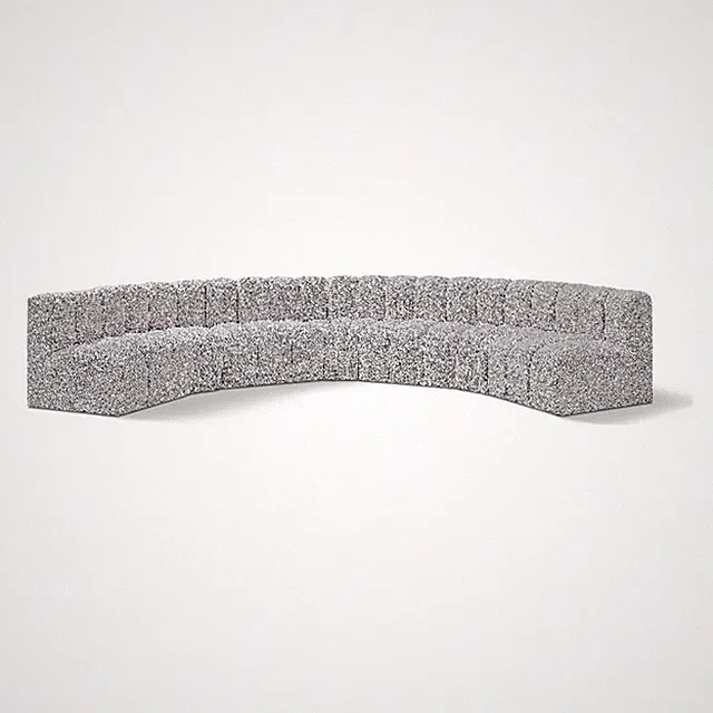 Bowery Hill Contemporary Grey Boucle Fabric Modular Sectional