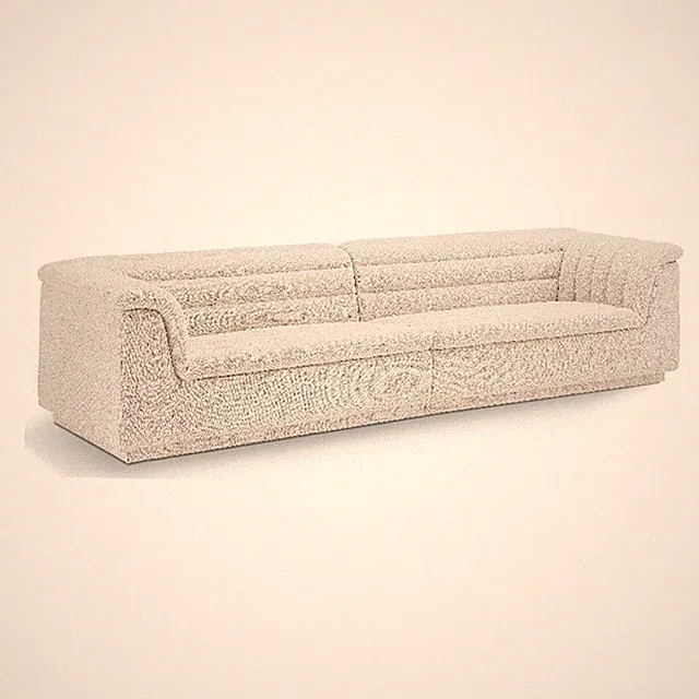 Bowery Hill Contemporary Rich Cream Boucle Fabric Modular Sofa
