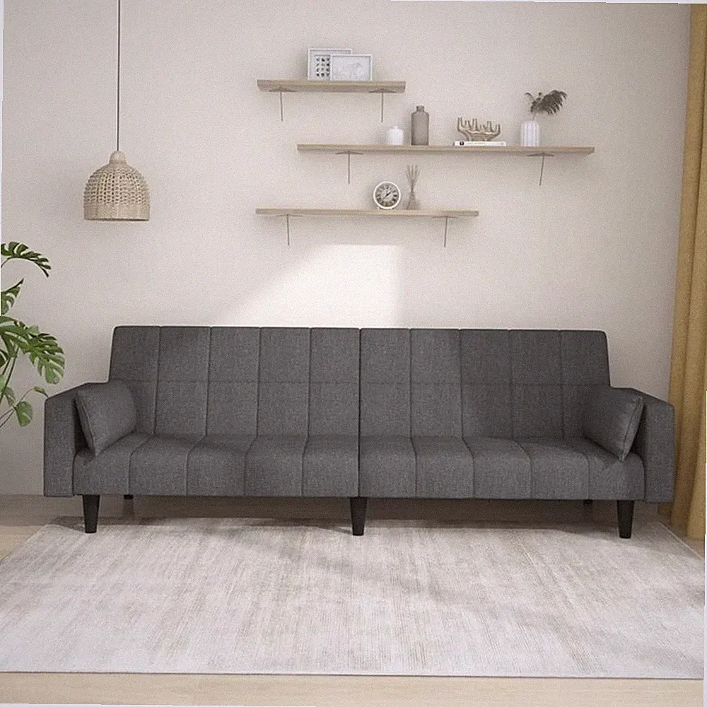 Bowery Hill Contemporary Sofa Bed in Dark Gray Finish Fabric