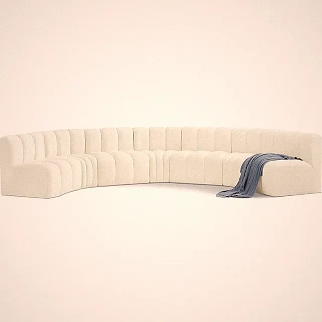 Bowery Hill Contemporary Soft Cream Velvet Modular Sectional