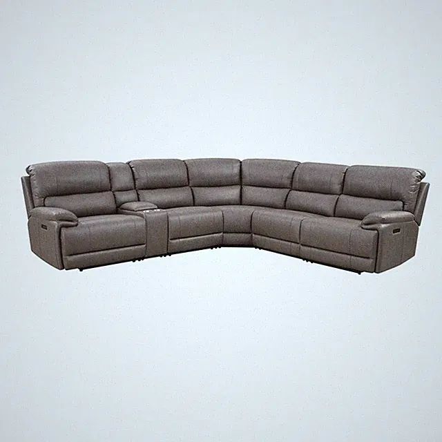 Bowery Hill Faux Leather Upholstered Motion Sectional Sofa in Brown