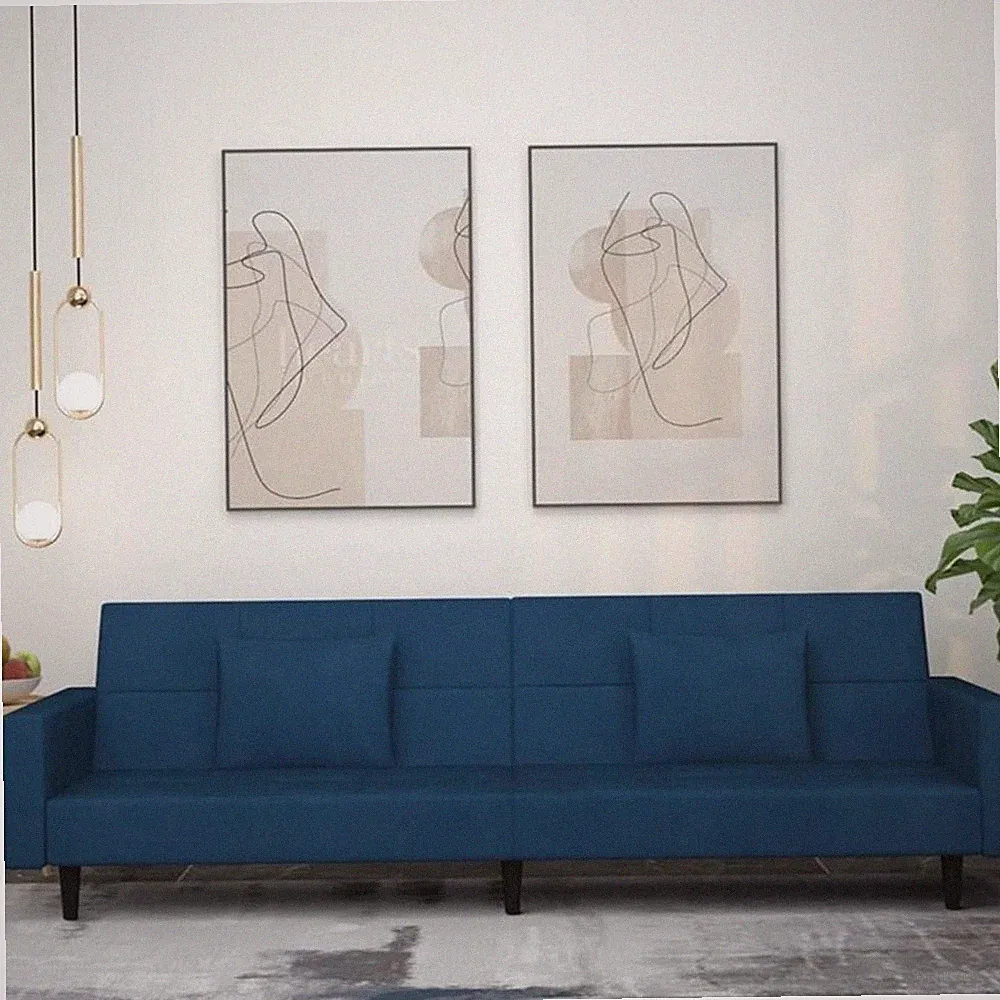 Bowery Hill Modern / Contemporary Sofa Bed in Blue Finish Velvet