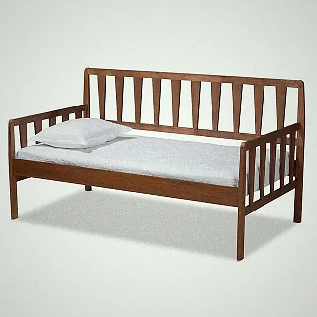 Bowery Hill Walnut Brown Finished Wood Twin Size Daybed