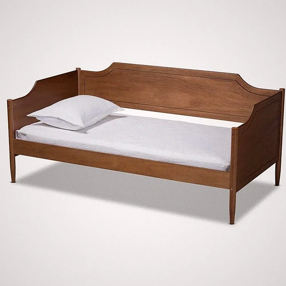 Bowery Hill Walnut Brown Finished Wood Twin Size Daybed