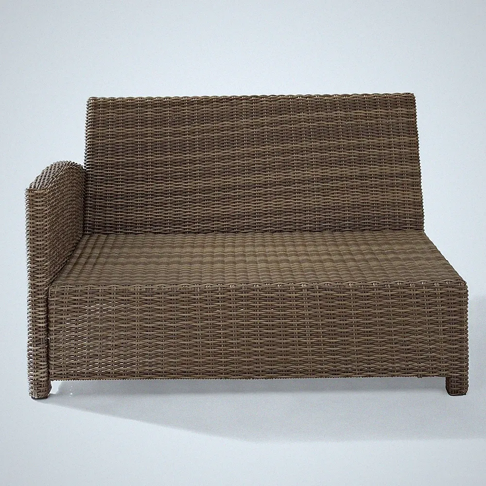 Bradenton Wicker Outdoor Sectional Left Side Loveseat