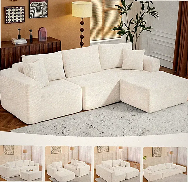 Brage Living 2025 New 108" Cloud Couch Sectional, Comfy Boneless Modular Section