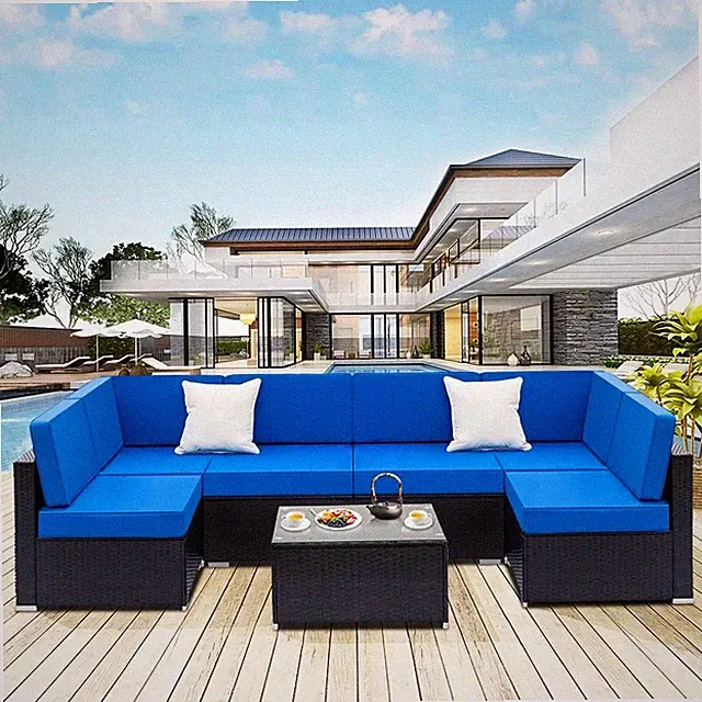 Brand New 7-Piece Rattan Sofa Sectional Outdoor Furniture Sets