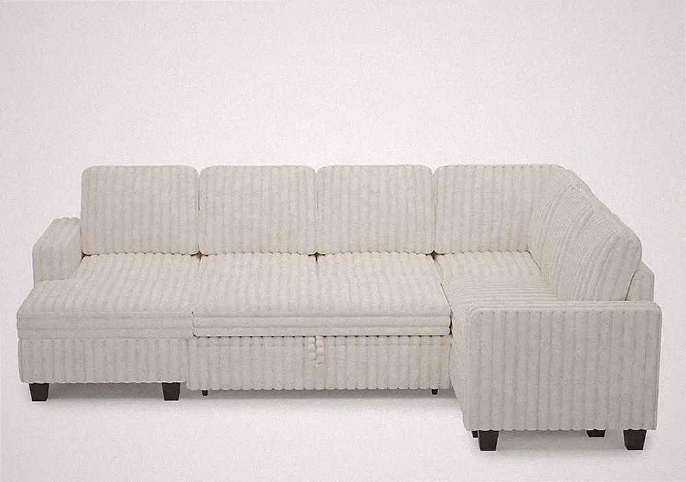 Brand New, Belffin Sectional Couch, Creme Color