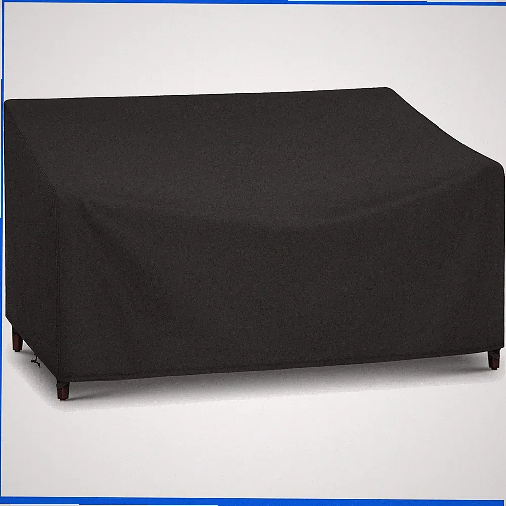 Breathable & Tear Resistant Black Loveseat Cover 54"W x 37"D for Outdoor Use