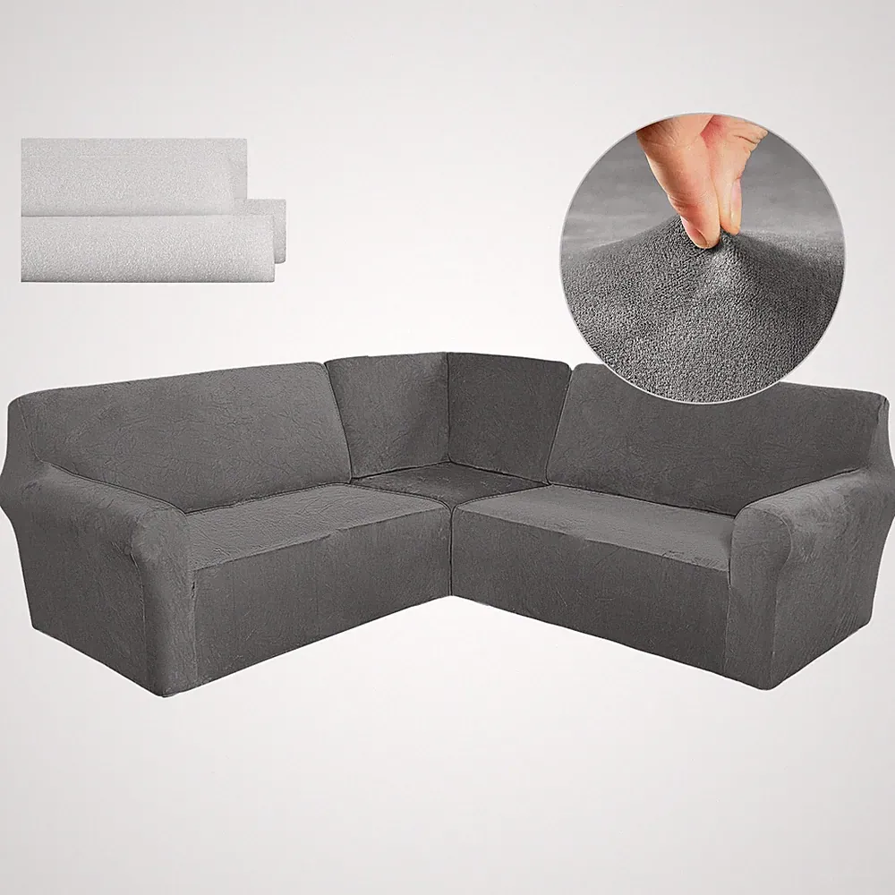 Breling 3 Pcs L Shaped Couch Covers For Sectional Corner Sofa Stretch 5 Seat