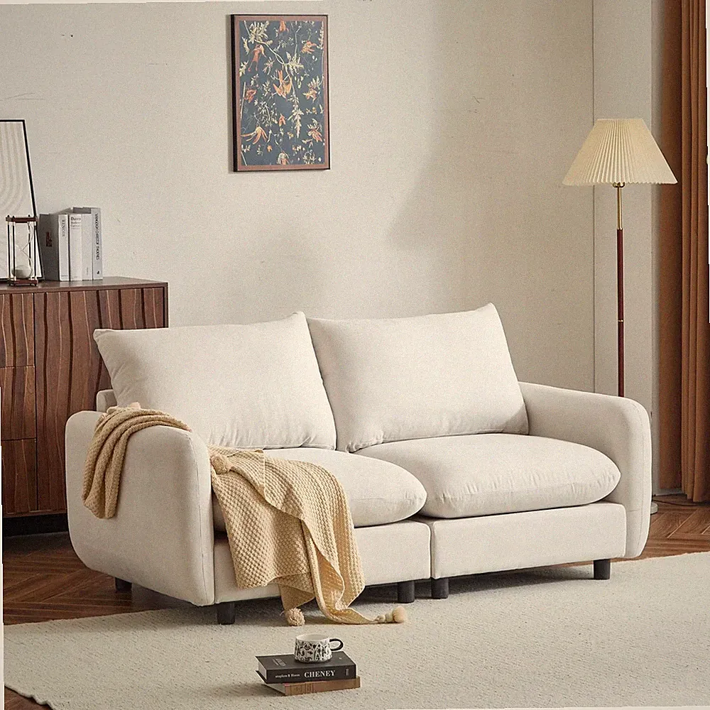 Bricez 69" White Loveseat Sofa - Spacious & Comfortable Modular Couch