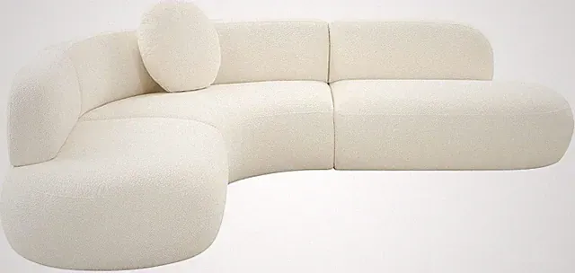 Broohah Cream Boucle Sectional