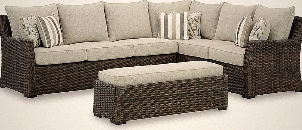 Brook Ranch Outdoor Sectional - All-Weather Wicker Patio Furniture Set