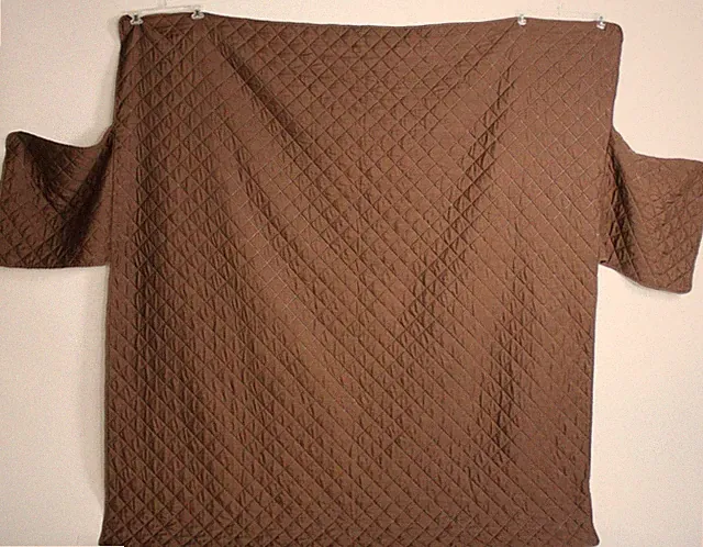 Brown Argyle Quilted Loveseat Slipcover Protector 86.5" Pre-Owned Home Decor