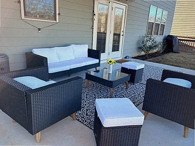 Brown colored Patio furniture conversation set sectional