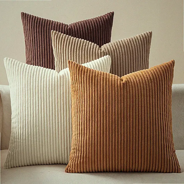 Brown Decorative Throw Pillow Covers for Couch Bed Livingroom 18x18 Inch Set...