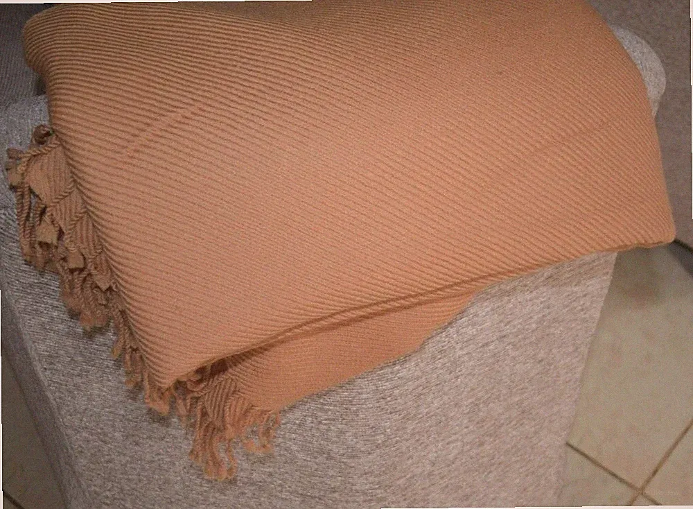BROWN Large 4-Ply Soft Warm Blanket 100% Cashmere 125x250cm 600g Sofa Bed Throw