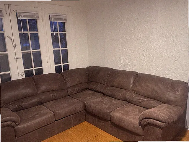 Brown Leather Corner Sectional Sofa - 6 Seater - 8ft x 8ft