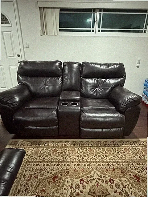 Brown Leather Reclining Couches, Set Available