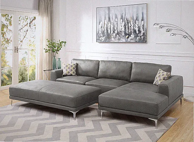 Brown microfabric big Sectional