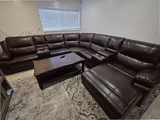 Brown real Leather sectional/ New