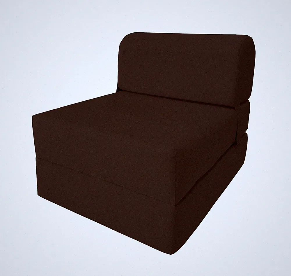 Brown Sleeper Chair Folding Foam Beds, Lounger Studio Sofa Bed 6x24x 70