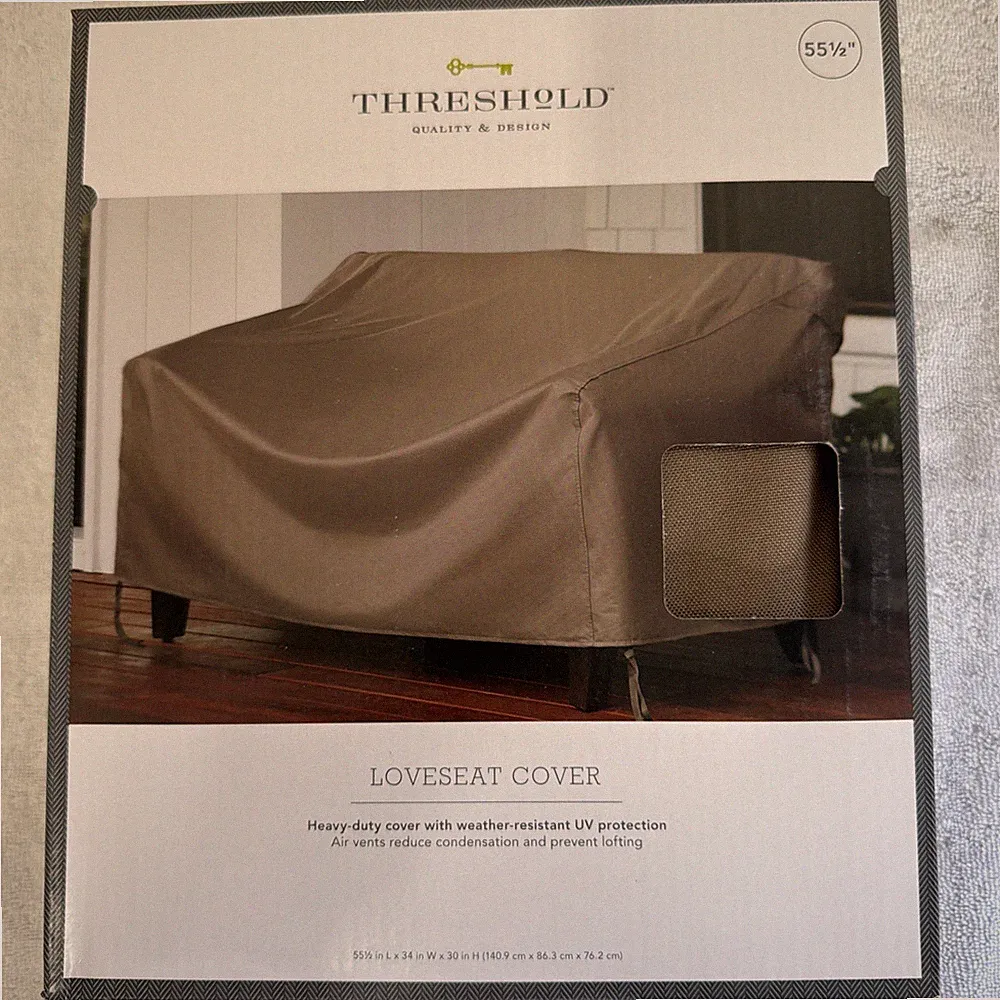 Brown Threshold Loveseat Cover For Outdoor Furniture Or Appliance Heavy Duty NIB