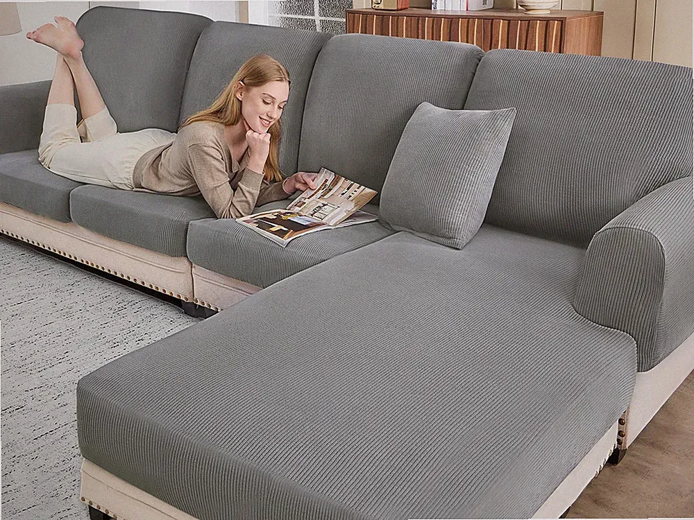 BT.WA Sectional Couch Covers for Sofa Cushion L Shaped Couch Cover Washable S...