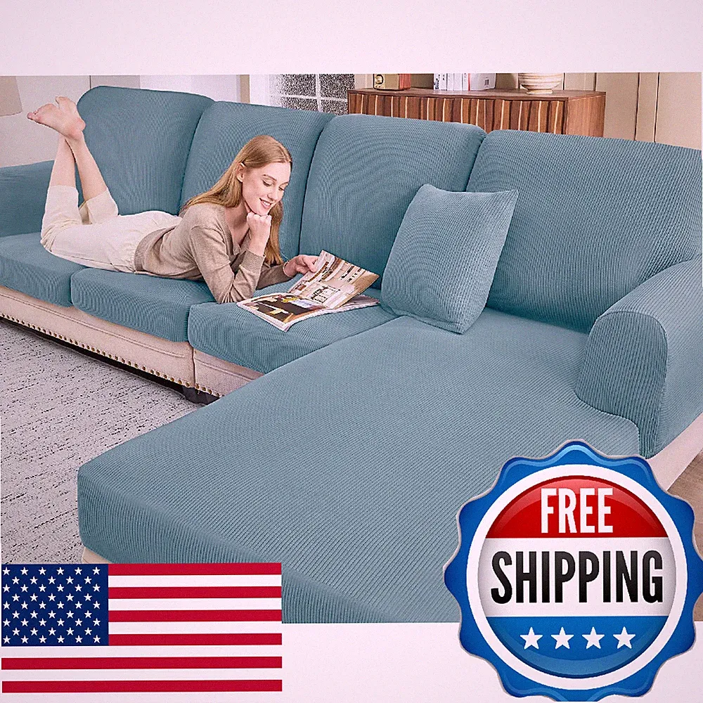 BT.WA Sectional Couch Covers for Sofa Cushion L Shaped Couch Cover Washable Soft