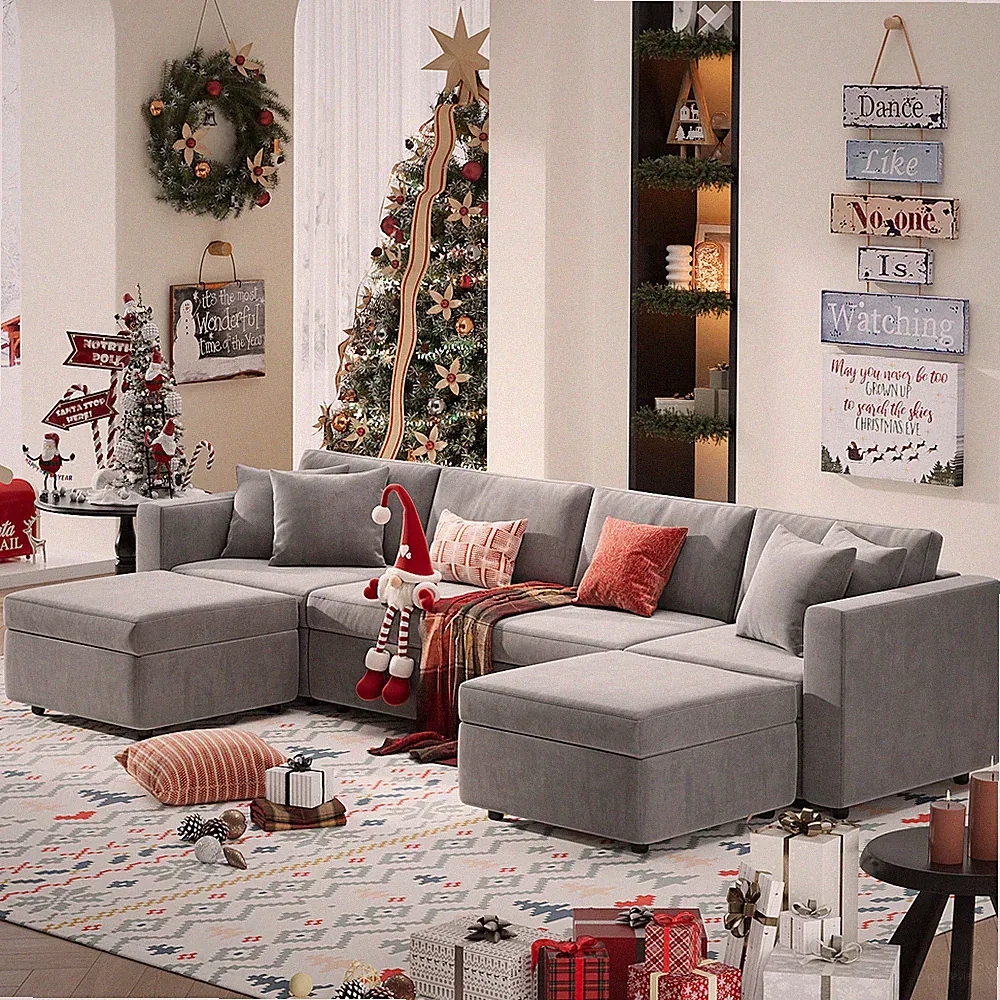 Buenhomino Modular Sectional Sofa Couch Modern Velvet Upholstered Loveseat Sofa