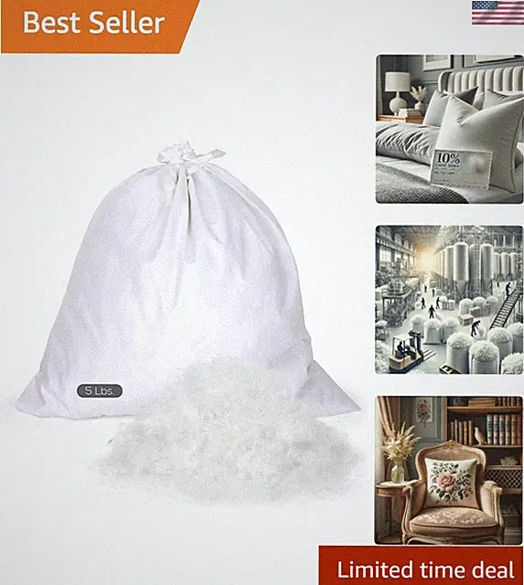 Bulk 10/90 Goose Down Feather Blend - White & Gray - Premium Quality Fill for...