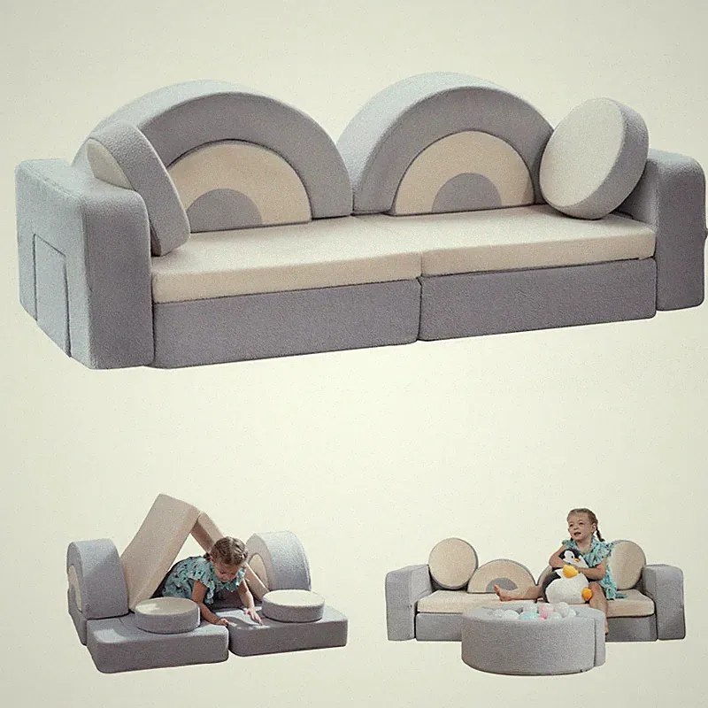 Bumnana 14Pcs Modular Kids Play Couch Child Sectional Sofa Fortplay Bedroom And