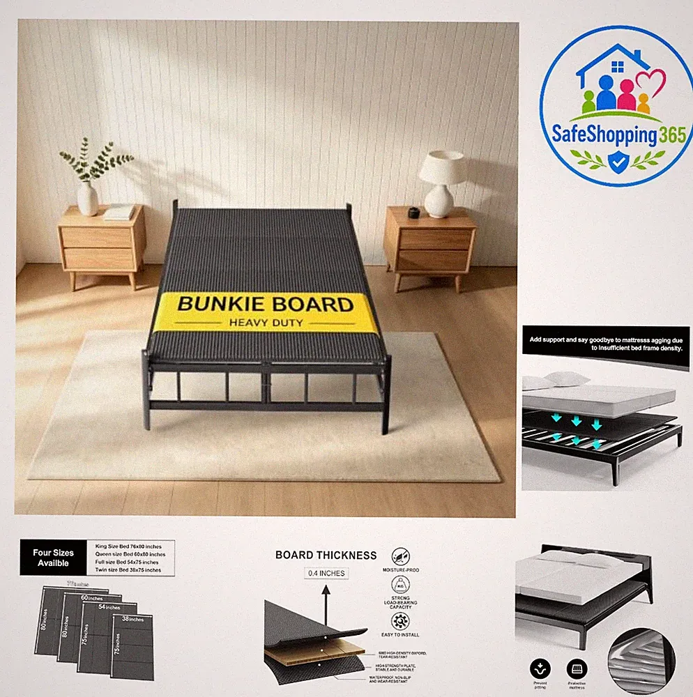 Bunkie Board Twin Size 38x75 Inch 10mm Mattress Support Bed Base Anti Sag
