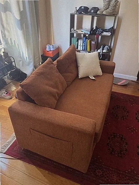 Burnt Orange Extendable Futon Couch