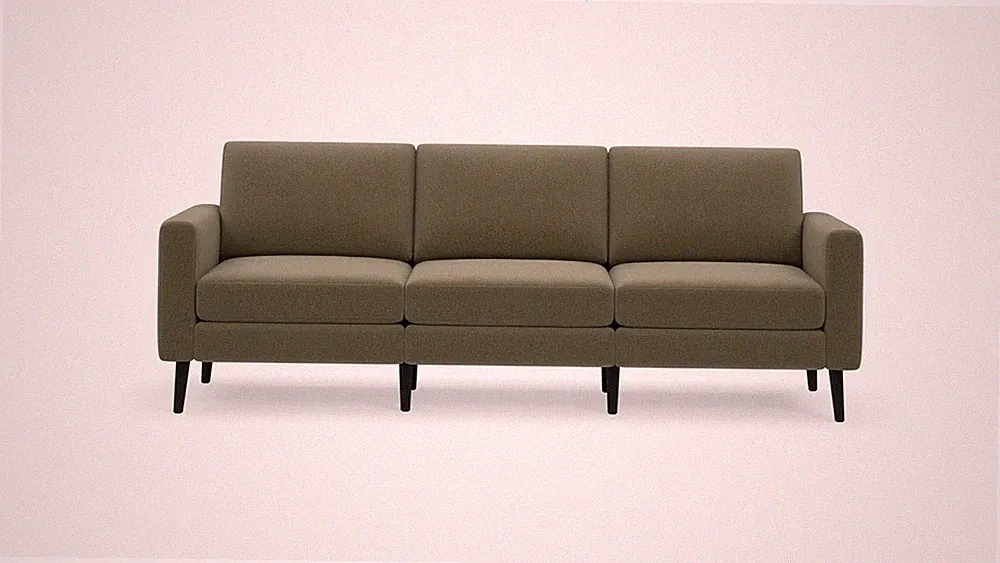 Burrow Nomad Plus Moss Green 3-Piece Sofa Couch Block Arm FFE-1454