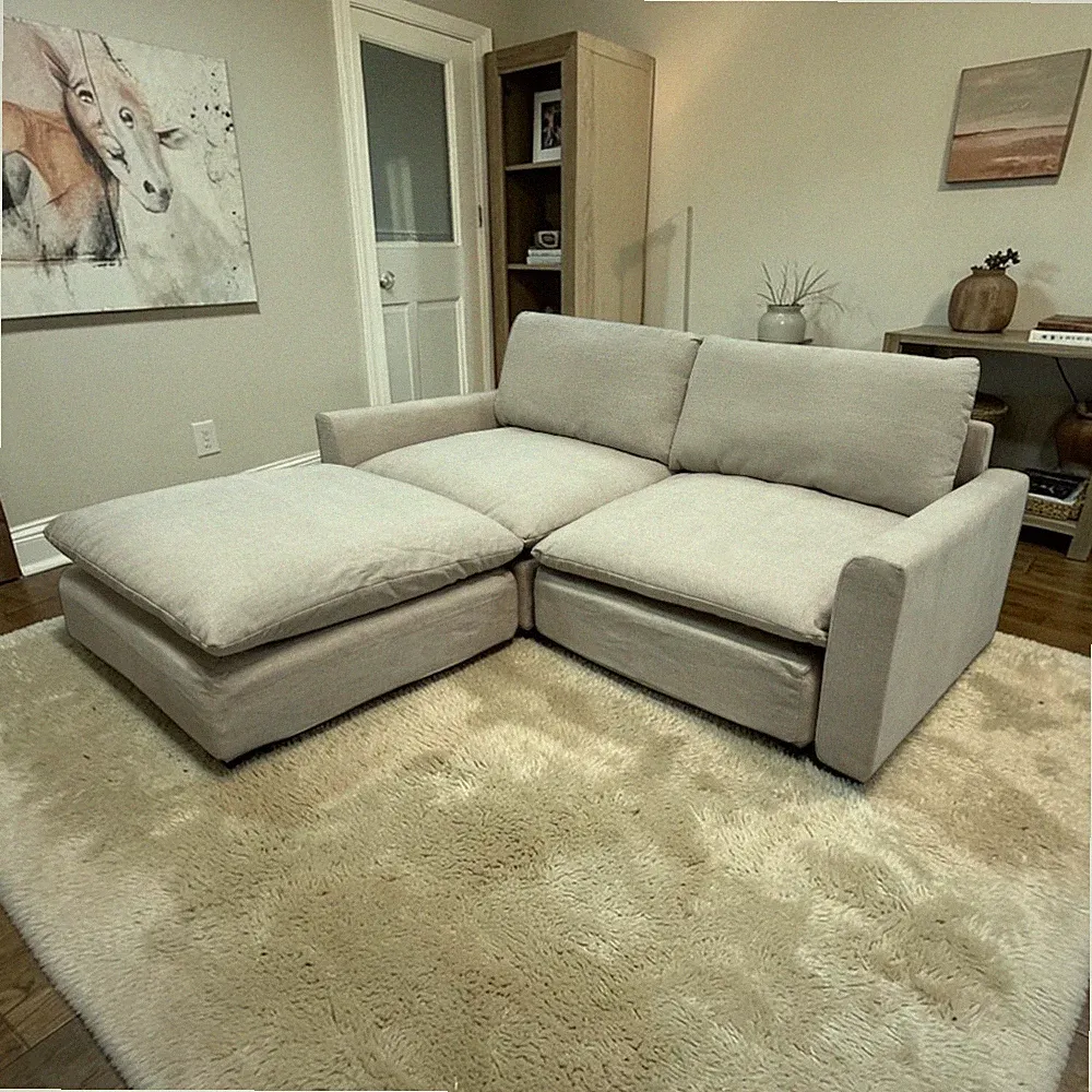 Burrow Russet 2-Piece Sofa with Ottoman