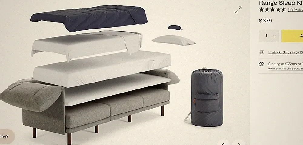 Burrow Sofa Sleep kit