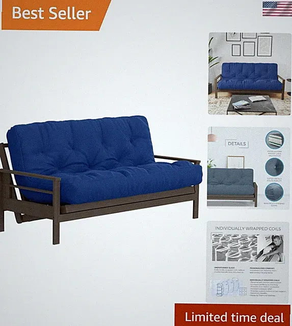 by The Futon Factory | 10 inch Pocket Coil Futon Mattress - Royal Blue Color...