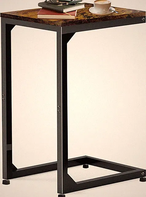 C End Table with Metal Frame Small Side for Couch, Sofa TV Tray Tables for Li...