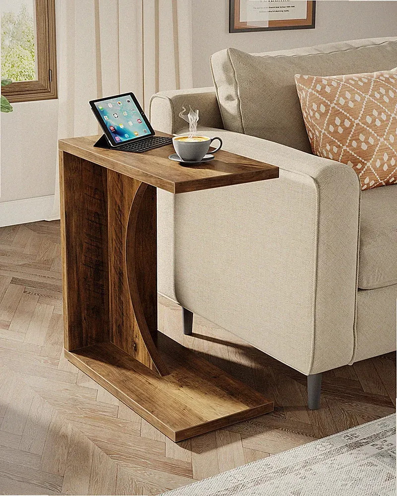 C-Shaped End Table,C Table for Sofa, Couch Side Table for Living Room, Bedroom