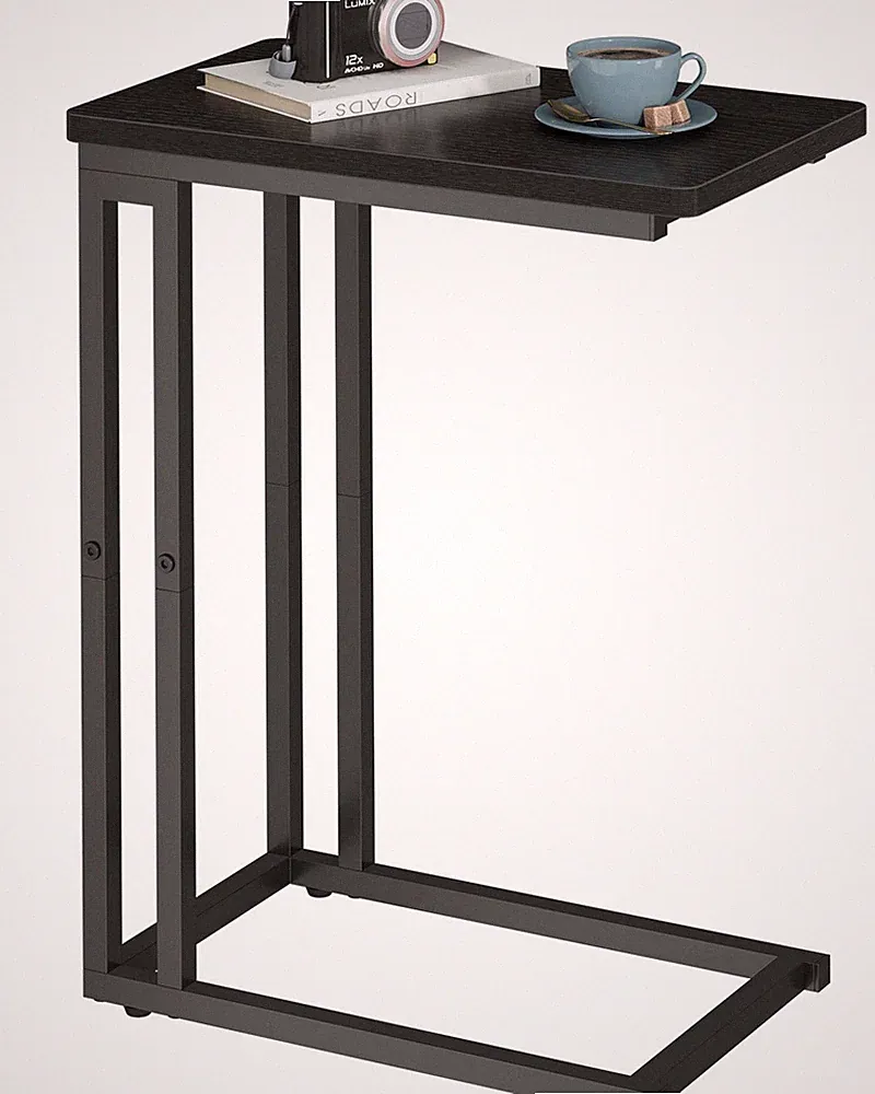 C Shaped End Table - Slide Under Sofa Couch Bed, Small Table for Small Spaces...