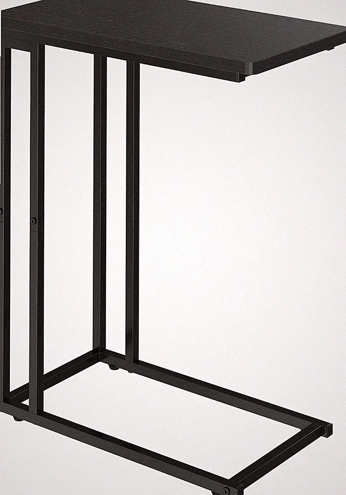 C Shaped End Table - Slide Under Sofa Couch Bed, Small Table for Small Spaces