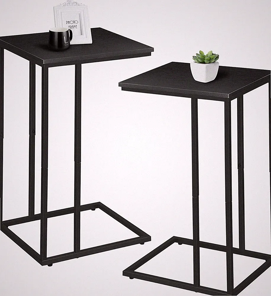 C Shaped Side Table Set of 2 Skinny Sofa Table Sofa & Bed Couch Tables That
