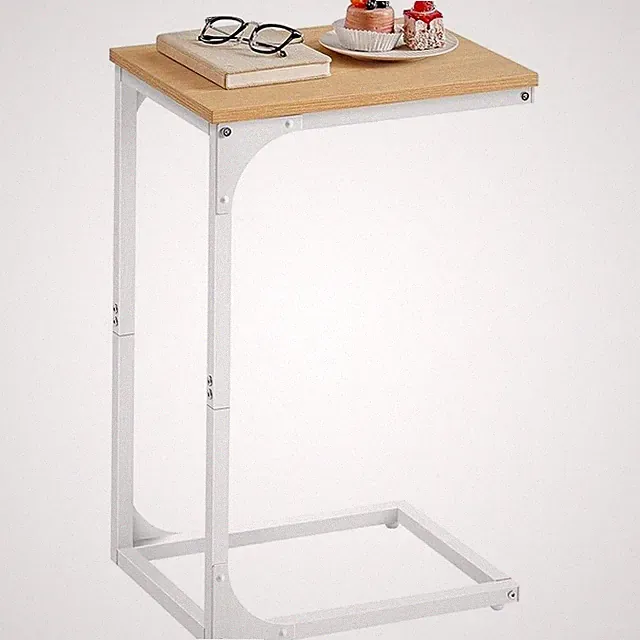 C Shaped Side Table Slim End Table Sofa Bed Easy Assembly Storage Workstation US
