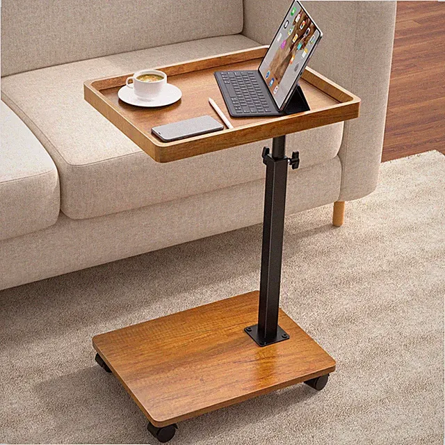 C Table End Table Adjustable Height, 360°Swivel TV Tray Table for Small Space...