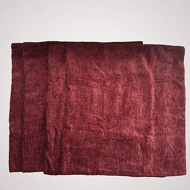 CaliTime Decorative Couch Throw Pillow COVERS 18 X 18 Inches Burgundy 4pcs. READ