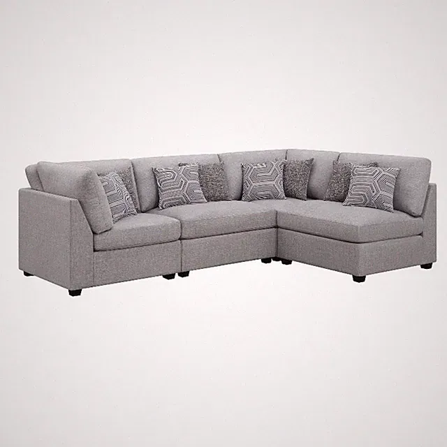 Cambria 4-piece Upholstered Modular Sectional Sofa Grey