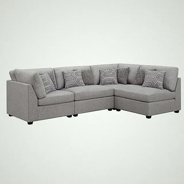 Cambria 4-piece Upholstered Modular Sectional Sofa Grey